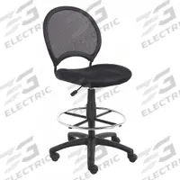 BOSS Drafting Chair: Black, Fabric & Mesh Material, Armless Arm, 19 1/2 in Seat Wd, Black Frame (MPN B16215). Key specifications — Brand: BOSS; Tilting Back: No; Frame Material: Nylon; Frame Color: Black.