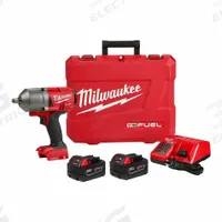 MILWAUKEE Impact Wrench Kit: 1/2 in Drive Size, 1,000 ft-lb Fastening Torque, Brushless, M18 FUEL™ (MPN 2863-22R). Key specifications — attr1170829: Brushless; attr1170832: Standard.