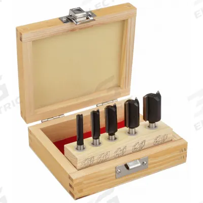 APPROVED VENDOR Router Bit Set: Fractional Inch, 5 Pieces - Carbide-Tipped Router Bit Sets
