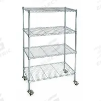 APPROVED VENDOR Wire Shelving Unit: 60 in x 18 in x 68 in, Dry, Split Sleeve, 4 Shelves, Silver (MPN 3TPC4). Key specifications — attr15738: Silver; attr14157: Zinc-Plated; attr14150: Dry; attr14159: Round; attr5304: 4; attr14155: (2) Swivel; attr14158: Steel; attr14156: Polymer.