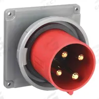 HUBBELL Pin and Sleeve Inlet: Red, 480V AC, Three Phase, 100 A, 3 Pole, 4 Wire, IEC Grounding (MPN HBL4100B7W). Key specifications — Brand: HUBBELL.