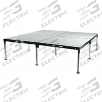 BIL-JAX Portable Stage Package: 2.3 ft Max Overall Ht, 12 ft Overall Lg, 8 ft Overall Wd, Steel/Wood (MPN 0106-GPSP-08X12). Key specifications — Brand: BIL-JAX; Includes: (6) Modular Decks; Material: Wood.