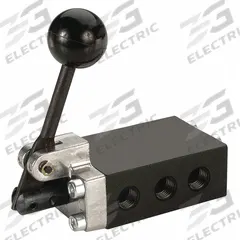 ARO Manual Air Control Valve: 50, Four-Way / Two-Position, Lever, Black, 16 scfm Flow Rate - Max (MPN 5040-10). Key specifications — attr1092903: Black; attr1086905: Manual Return; attr1086907: 50; attr1086914: Normally Open; attr1086904: Manual Air Control Valve; attr1086871: 5040-10.
