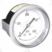APPROVED VENDOR Panel-Mount Pressure Gauge: U-Clamp, 0 psi to 400 psi, 2 1/2 in Dial, Center Back (MPN 4UA27). Key specifications — Accuracy: ±3-2-3%; Brand: APPROVED VENDOR; Vibration Resistance Properties: None; Gauge Wetted Parts: Brass / Bronze.