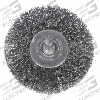 WEILER Wire Wheel Brush: Crimped Steel, 3" Dia x 5/8" Wd, 1/4" Shank - Light-Cleaning Brushes for Carbon Steel