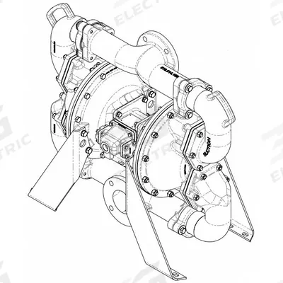 SANDPIPER Air Operated Double Diaphragm Pump: Cast Iron Body, 3 in, Flange Connection - Cast Iron Housing AODD Pumps