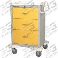 LAKESIDE General Medical Supply Cart with Drawers: Steel, (2) Swivel/(2) Swivel with Brake, Beige (MPN C-330-K-1Y). Key specifications — Material: Steel; Drawer Color: Yellow; Brand: LAKESIDE; Caster/Wheel Configuration: (2) Swivel; Cabinet Color: Beige.