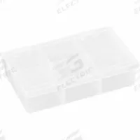 FLAMBEAU Compartment Box: 2 5/8 in x 4 5/8 in x 1 1/4 in, Clear, 6 Compartments, 0 Adj Dividers (MPN T220). Key specifications — ESD Conductive: Not Electrostatic Discharge Conductive; Color: Clear; Compartment WxD: (6) 1-3/8 in x 1-1/4 in; Brand: FLAMBEAU; Material: Plastic.
