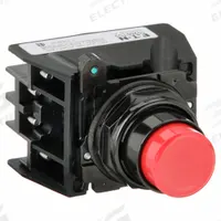 EATON Hazardous Location Push Button: 30 mm, Metallic, Extended Profile, 1NO/1NC (MPN E34EX708R). Key specifications — Manufacturer Part Number: E34EX708R; Product Type: Push Button Operators; Series: E34; Brand: EATON; AC Contact Rating: 10 A @ 600 V; Action: Momentary; DC Contact Rating: 2.5 A @ 250 V; Operator Illumination: Non-Illuminated.