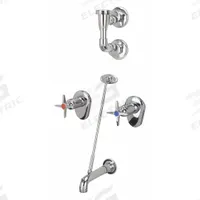 ZURN Straight Service Sink Faucet: Wall, Widespread, Brass, Chrome, 2.2 gpm Flow Rate, Straight (MPN Z873E2-EVB-IS). Key specifications — Color/Finish: Chrome; Series: AquaSpec®; Includes: Metal Handles.