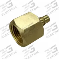 MEM-CO Barbed Fitting Adapter: 3/8 in Pipe x 1/16 in ID Size, FBSPT x Barbed, Brass, Beaded Barb (MPN 3/8BSPT-FB1-NP). Key specifications — Brand: MEM-CO.