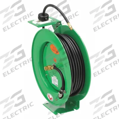 SPEEDAIRE Spring Return Hose Reel: 50 ft (1/4 in I.D.), 1/4 in MNPT, 300 psi Max Op Pressure - Standard Air or Water Spring-Return Hose Reels