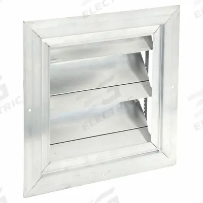 Dayton 13.75"H-W 4.5"L Aluminum Backdraft Dampr: For 10 in Fan, Single Panel, 13 3/4 in H - Wall-Mount Backdraft Dampers