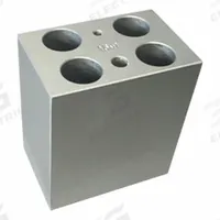 BENCHMARK SCIENTIFIC Dry Bath Block: Aluminum, 1 7/8 in Overall Wd, 2 3/4 in Overall Lg, 4 Wells (MPN BSH100-150). Key specifications — Product Type: Dry Bath Block; Material: Aluminum; Volume Capacity: 15 mL; Brand: BENCHMARK SCIENTIFIC.