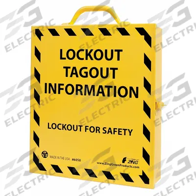 ZING Lockout Document Case: No Padlocks, Inner Shelf - Unfilled Lockout Stations