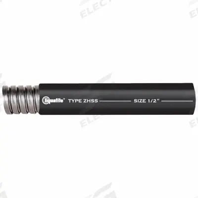 LIQUATITE Liquid Tight Conduit: 1 in Trade Size, Black, 100 ft Nominal Lg - Low Smoke & Flame Retardant Liquid-Tight Flexible Metal Conduit