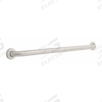 FRANKLIN BRASS Wall Grab Bar: Straight, 36 in Lg, 1 1/2 in Dia, Stainless Steel - Standard Grab Bars