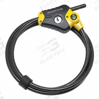 MASTER LOCK Cable Lock: Steel, Black, 6 ft Cable Lg, 3/8 in Cable Dia, Key Locking (MPN 8413KA). Key specifications — Cable Coating: Vinyl; Cable Color: Black; Cable Lock Type: Adjustable Length Cable Locks; Locking Style: Key; Key Code: 8413; Brand: MASTER LOCK; Cable Material: Steel.
