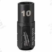 MILWAUKEE Impact Socket: SAE/Metric, 10 mm Socket Size, 6-Point, Short, 1 41/64 in Overall Lg (MPN 49-16-1610). Key specifications — attr1215501: MILWAUKEE; attr1215515: Black Oxide; attr1215518: 10 mm.