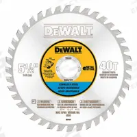 DEWALT Circular Saw Blade: 5 1/2 in Blade Dia., 40 Teeth, 0.06 in Cut Wd, 13/16 in Arbor Size (MPN DWA7771). Key specifications — attr1116119: DEWALT; attr1145631: Stainless Steel.