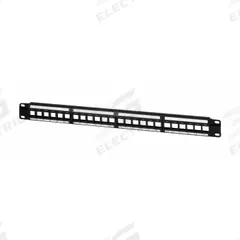 Jack Panel: 2 Rack Units, 24 Ports, Flat, PoE, Adhesive Label/Front & Rear Numbered, Rear Access (MPN 7260). Key specifications — Brand: MONOPRICE; Compatible Adapter Type: Keystone Jacks; Material: Steel; _Access Type: Rear Access; _Port Labeling: Adhesive Label; _Power Over Ethernet: PoE.