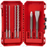 MILWAUKEE Rotary Hammer Drill Bit Set: 7 5/8 in Overall Lg, 13/32 in Shank Dia, 4 Drill Bits (MPN 48-20-7662). Key specifications — attr277146: MILWAUKEE.