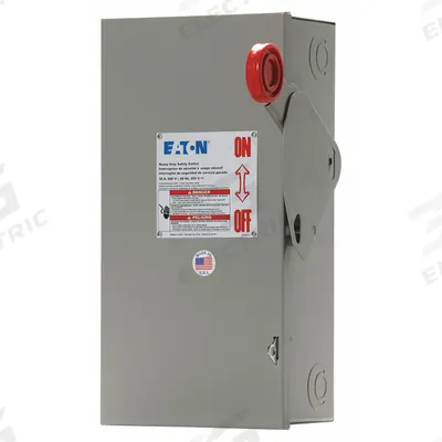 EATON Safety Switch: Non-Fusible, 30 A, Three Phase, 600V AC, Galvanized Steel - Non-Fusible Safety Switches