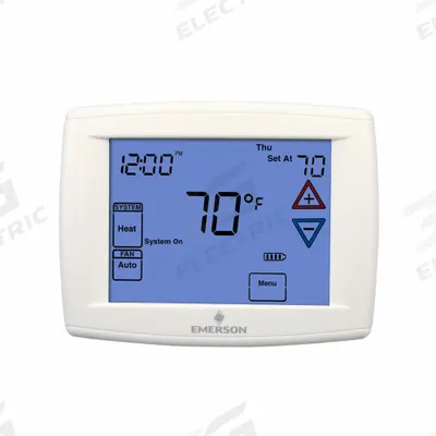 EMERSON Low Voltage Thermostat: Heat and Cool, Auto, 5-1-1/7 Day, Horizontal, Rectangle - Standard Thermostats