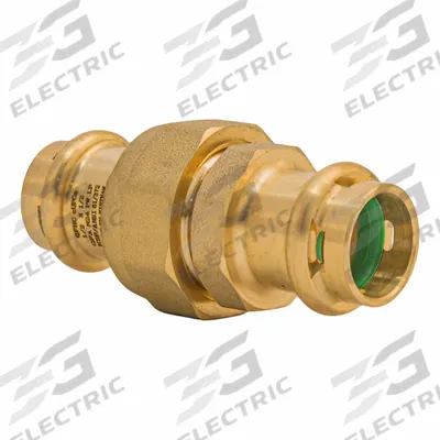 QUICKFITTING SUREPRESS Crimp Union Fitting: 1/2 in CTS x 1/2 in CTS size - Plumbing Copper & Bronze Press Tube Fittings with Seal Window