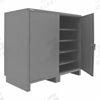 DURHAM MFG Storage Cabinet: 72 1/4 in x 36 1/4 in x 66 in, Swing Handle & Padlockeable, Legs, Gray (MPN HDC-367266-4S95). Key specifications — attr62713: Recessed; attr62698: Gray; attr62736: Welded; attr87895: Legs; attr62693: Assembled; attr62737: Stationary; attr62694: Adjustable; attr62695: Powder Coated.