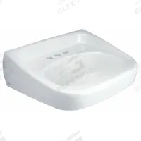 ZURN Bathroom Sink: Z5340, White, Vitreous China, 20 in Overall Lg, 18 in Overall Wd, 2 Faucet Holes (MPN Z5344). Key specifications — Series: Z5340; Includes: Hanger Plate; Color: White; Brand: ZURN; Sink Type: Bathroom; Material: Vitreous China; Sink Material: Ceramic.
