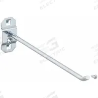 APPROVED VENDOR Single Rod Pegboard Hook: 8 1/2 in x 1 in, Screw-In, Surface, Silver (MPN 6YB92). Key specifications — Mounting Type: Surface; Finish: Zinc-Plated; Color: Silver; Accessory Type: 30-Degree Single Hook; Locking System: Screw-In; Brand: APPROVED VENDOR.