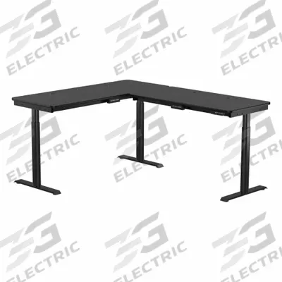 VERSADESK Standing Desk: Black, Wood, 60 in Overall Wd, 72 in Overall Dp - Electric Adjustable-Height Desks