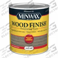 MINWAX Wood Stain: Wood Stain, Interior, Oil, 1 qt Container Size, Wood, Slate, Semi-Transparent (MPN 701064444). Key specifications — Brand: MINWAX; Transparency: Semi-Transparent; Use Location: Interior; Sub-Brand: Wood Finish; Color: Slate.