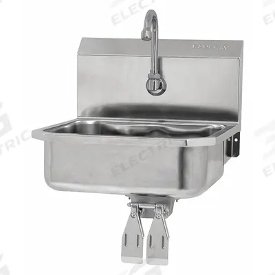 SANI-LAV Hands-Free Sink: 1 Stations, 5 in Bowl Dp, 14 in Bowl Lg, 11 in Bowl Wd - One-Station Wall-Mounted Hand Sinks with Faucets