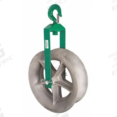 GREENLEE Hook Sheave: 6 in Sheave Wd, 18 in Sheave Dia., 8,000 lb Max - Cable Pulling Sheaves