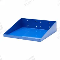 TRITON PRODUCTS Pegboard Shelf: For Square Pegboard Hole Shape, 12 in x 10 in x 3 in, Steel, Blue (MPN 56120-BLU). Key specifications — attr36925: Blue; attr37012: Epoxy Coated; attr36918: TRITON PRODUCTS; attr36926: Steel.
