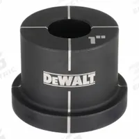 DEWALT Knockout Die: 10 ga Sheet Metal Capacity (Steel), 1 in Nominal Size, Round, DCE600100D. Key specifications — attr63418: DCE600100D; attr63421: DEWALT; attr63425: No; attr63427: Hydraulic Knockout Tool; attr63430: Stainless Steel.