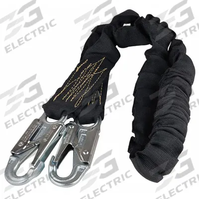 MILLER BY PIP Shock-Absorbing Lanyard: Tubular Webbing, Arc-Flash Rated, Steel Snap Hook - Arc-Flash Rated Shock-Absorbing Lanyards