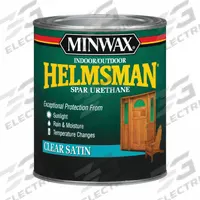 MINWAX Finish: Varnish, Exterior/Interior, Oil, 1 qt Container Size, Wood, Satin, Clear, Clear (MPN 63205444). Key specifications — Brand: MINWAX; Transparency: Clear; Use Location: Exterior; Sheen: Satin; Sub-Brand: Minwax; Color: Clear.