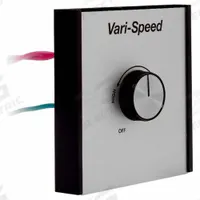 Speed Control: Dial, SPST, 1 Switches or Dials, 115V AC, Aluminum Plate, Silver Plate, 10 A (MPN 56343). Key specifications — Brand: FANTECH; Reversible: Not Reversible; Input Voltage: 115V AC; Compatible with Series: FKD14XL; Plate Material: Aluminum.