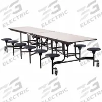 NATIONAL PUBLIC SEATING Cafeteria Stool Table: Gray Nebula, Stool Seat, 29 in Overall Ht, Rectangle (MPN MTS12-MDPEPC-GY-10). Key specifications — Tabletop Structural Material: MDF; Tabletop Surface Material: Laminate.