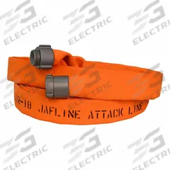 JAFLINE Fire Hose: Double Jacket, 1 3/4 in Hose Inside Dia, 100 ft Hose Lg, Orange (MPN JL175O100-NH150). Key specifications — attr660609: NST x NH; attr660602: Rocker; attr660607: Aluminum.