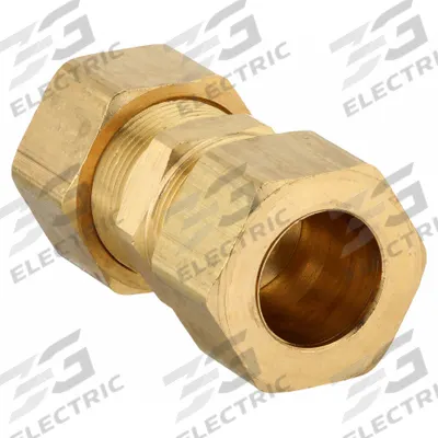 PARKER Compression Fitting Union: 1/2 in OD x 1/2 in OD Fitting Size, Brass - Standard Sleeve Brass Compression Fittings