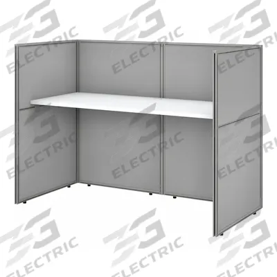 BUSH BUSINESS FURNITURE Modular Cubicle Workstation: 45 in Overall Ht, 61 in Overall Wd - Office Cubicles with Privacy Panels