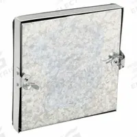 Duct Access Door: 10 in x 10 in, 24 ga, Steel, Double Cam, Tab-In Hinge, 175°F Max Temp Rating (MPN GRFDC10GA). Key specifications — Brand: DUCTMATE; Insulation Material: Fiberglass; Material: Steel; For Duct Shape: Rectangular.