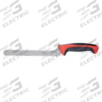 MERCER CUTLERY Utility Knife: Offset, 8 in Overall Lg, Steel Blade, Santoprene/Polypropylene Handle (MPN M22418RD). Key specifications — Sub-brand: Millennia Colors; Brand: MERCER CUTLERY; Blade Material: Steel; Blade Type: Offset; Edge Style: Sharp Edge; Wavy Edge; Forged/Stamped: Stamped; Handle Color: Red.