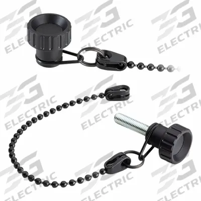 ELESA Hand Knob: Fluted, M5 Thread, Blind Hole, 200 mm Nominal Tether Lg, Plastic - Tethered Fluted Knobs with Threaded Hole