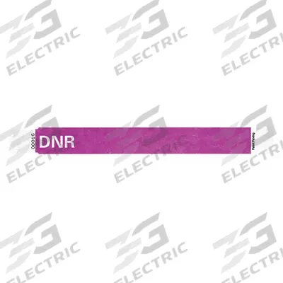ID Wristband: DNR, 10 in Overall Lg, 1 in Overall Wd, Tyvek, Purple - Security Wristbands