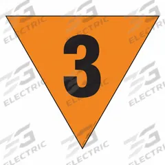 LABELMASTER Fire Division Symbol Placard: 3, 24 in, 24 in Label Wd, Reflective Sheet, Placard (MPN HMPG146FV). Key specifications — Brand: LABELMASTER; Message: 3.